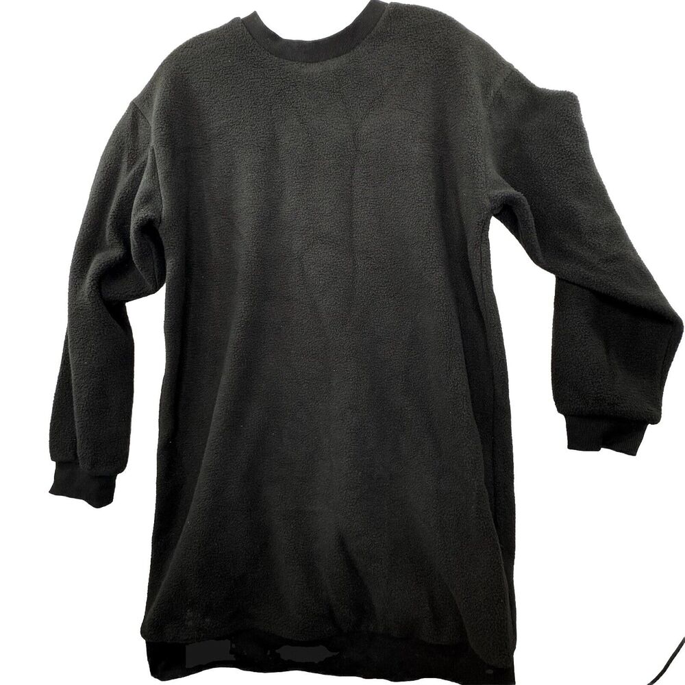 Sadie &‎ Sage Soft Fleece Sweater Dress Womens Size Small Solid Black Comfy Cozy